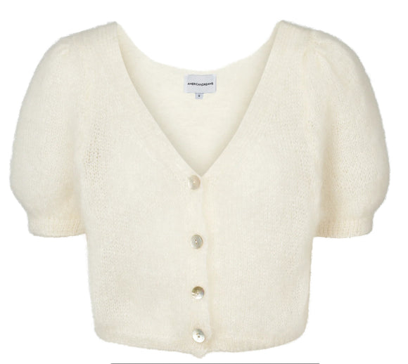 Harper Mohair Cardigan in Soft White - Romantiques