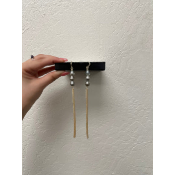 Tahitian Pearls Drop Earrings in 14k Gold