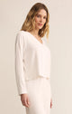 Mara Long Sleeve Cardigan in Vanilla Ice - Romantiques