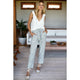 Tie Shoulder Mod Linen Top in Ivory - Romantiques