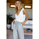 Tie Shoulder Mod Linen Top in Ivory - Romantiques