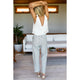 Tie Shoulder Mod Linen Top in Ivory - Romantiques