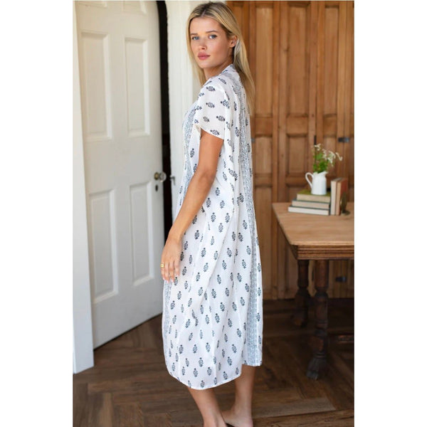 Francina Caftan Dress in  Marguerite Ivory - Romantiques