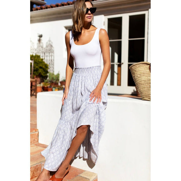 Emerson Fry Shirred Skirt in Solstice  Indigo - Romantiques