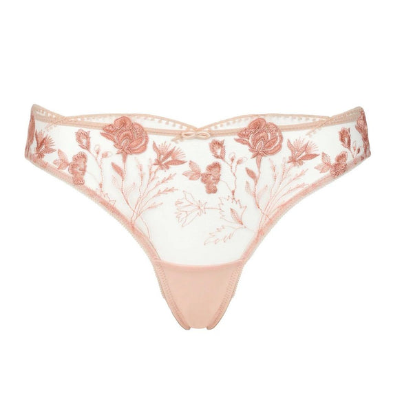 Embroidered Lace Tanga - Blush - Romantiques