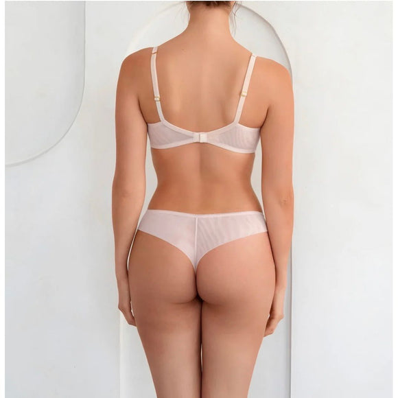 Embroidered Lace Tanga - Blush - Romantiques