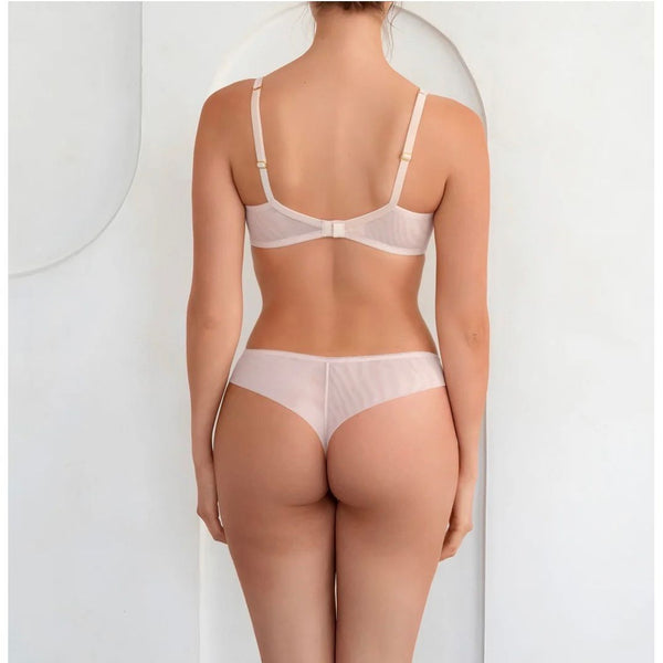 Embroidered Lace Tanga - Blush - Romantiques