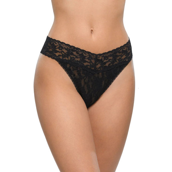 Hanky Panky Original Rise Thong in Black - Romantiques