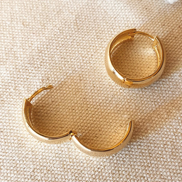 Chunky Clicker Hoop Earrings in 18k Gold Filled - Romantiques