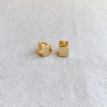 18k Gold Filled Square Clicker Earrings