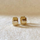 Gold Chunky Flat Clicker Hoop Earrings - Romantiques