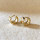 Gold Chunky Flat Clicker Hoop Earrings - Romantiques