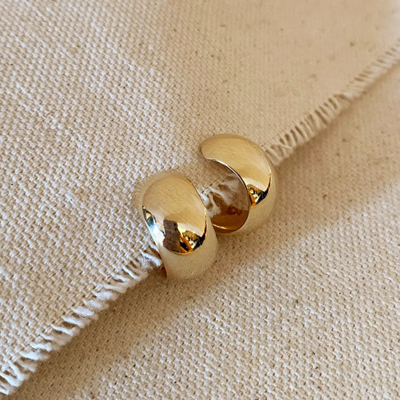 18k Gold Filled Rounded C- Hoop Earrings