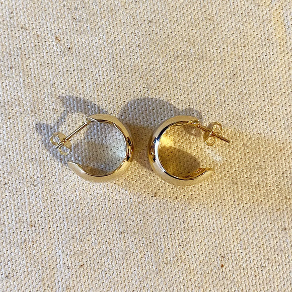 18k Gold Filled Rounded C- Hoop Earrings