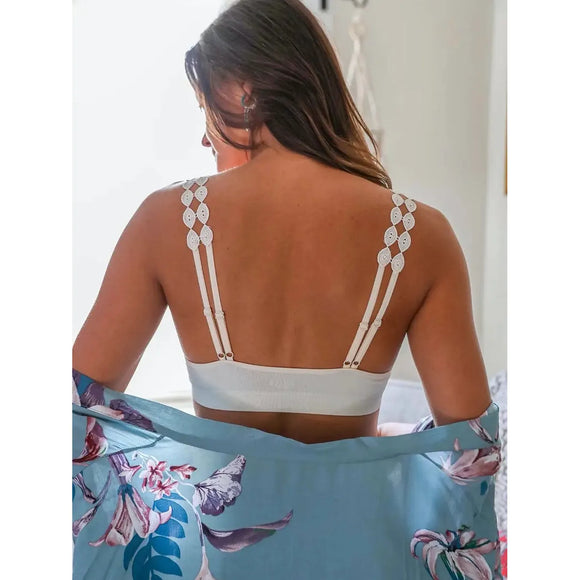 Boho Eye Lace Applique Bralette Curvy