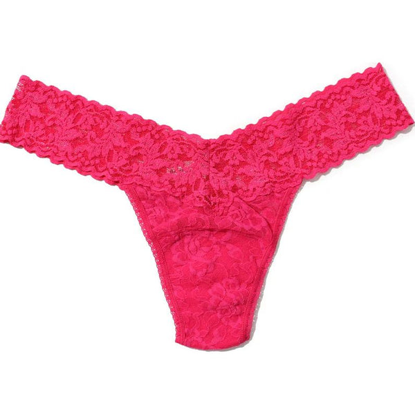 Hanky Panky Signature Original Rise Lace Thong in Morning Glory Pink