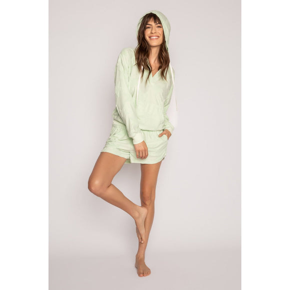 Terry Tropics Hoodie in Key Lime Green