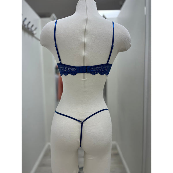 So Fine Lace Underwire Bra in Cobalt
