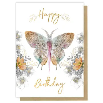 Paisley Butterfly  Birthday Card