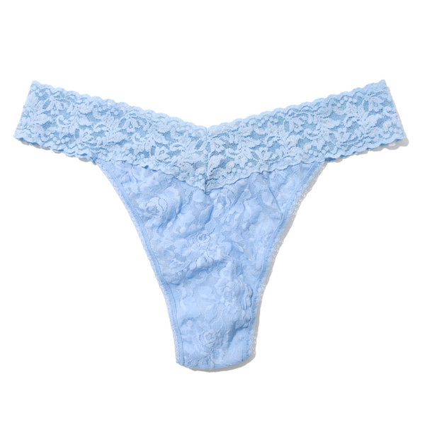 Hanky Panky Signature Lace Original Rise Thong in Clarity Blue