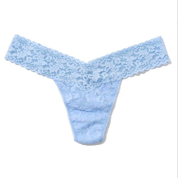 Hanky Panky Signature Lace Low Rise Thong in Clarity Blue - Romantiques