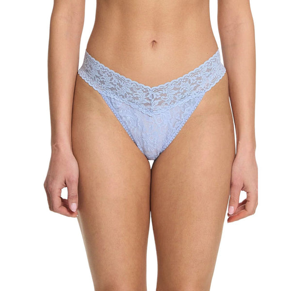 Hanky Panky Signature Lace Original Rise Thong in Clarity Blue