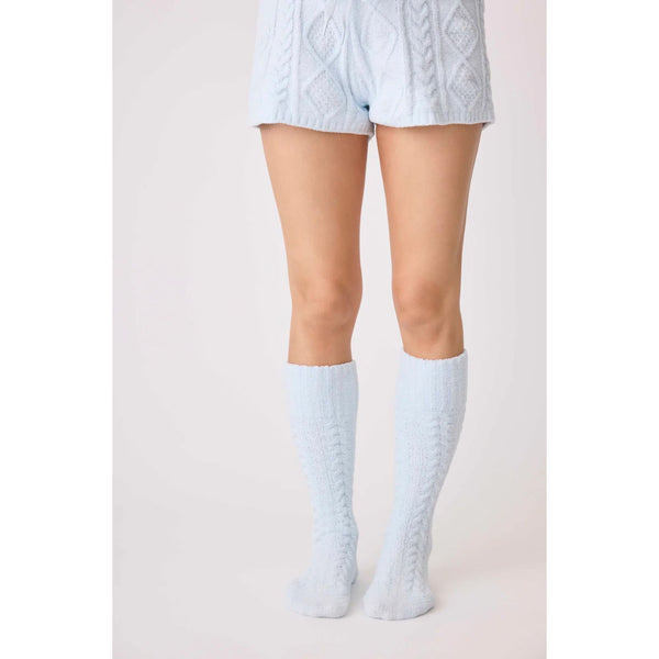 PJ Salvage Cable Crew Socks - Romantiques