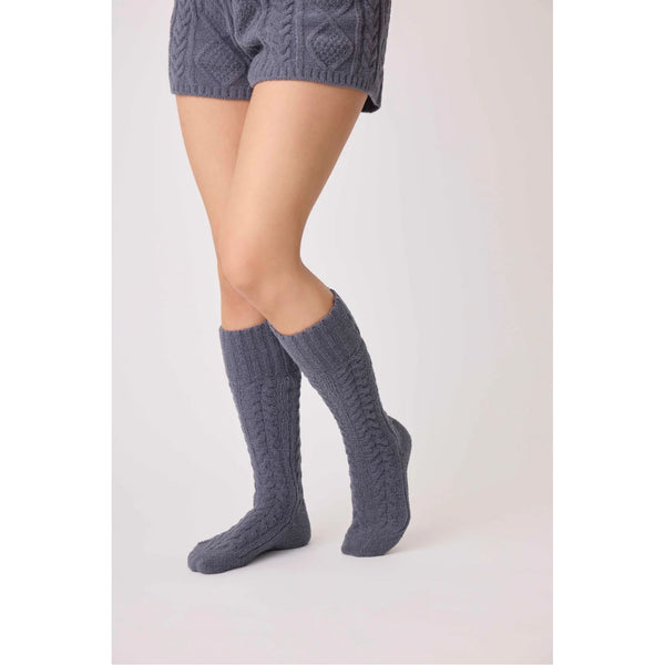 PJ Salvage Cable Crew Socks - Romantiques