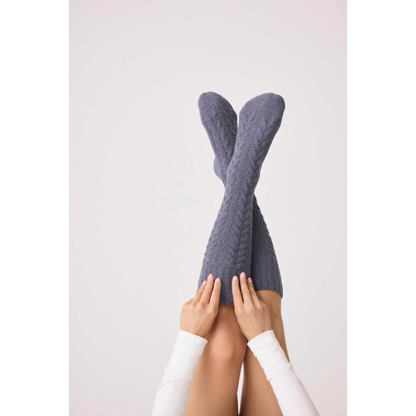 PJ Salvage Cable Crew Socks - Romantiques