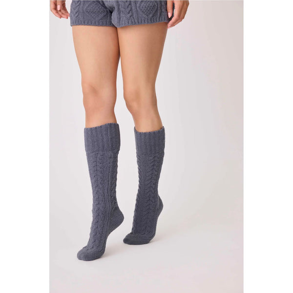 PJ Salvage Cable Crew Socks - Romantiques