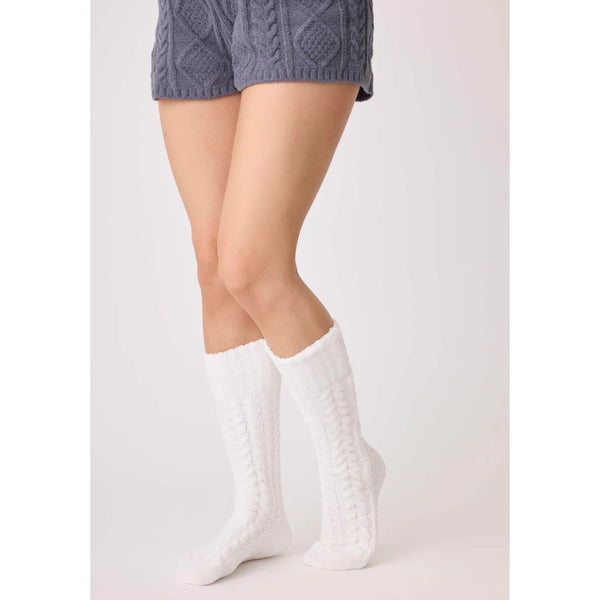 PJ Salvage Cable Crew Socks - Romantiques