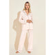 Eberjey Gisele Long PJ Set in Sorbet Pink & Black - Romantiques