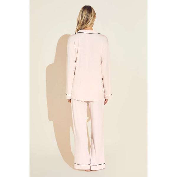 Eberjey Gisele Long PJ Set in Sorbet Pink & Black - Romantiques