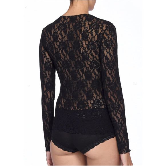 Signature Lace Long Sleeve Top in Black - Romantiques