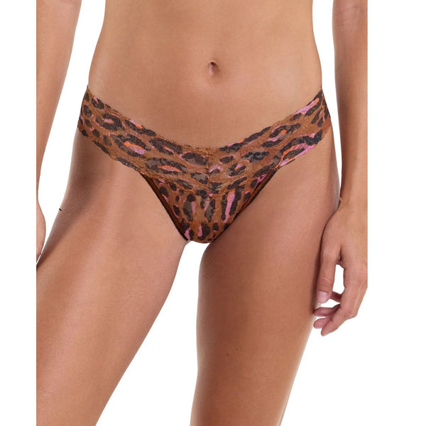 Hanky Panky Printed Low Rise Thong in Throwback (Brown) - Romantiques