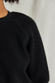 Ziggy Inside Out Fleece Long Sleeve Crewneck in White & Black - Romantiques