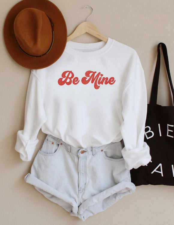 Be Mine Graphic Sweatshirt in White - Romantiques