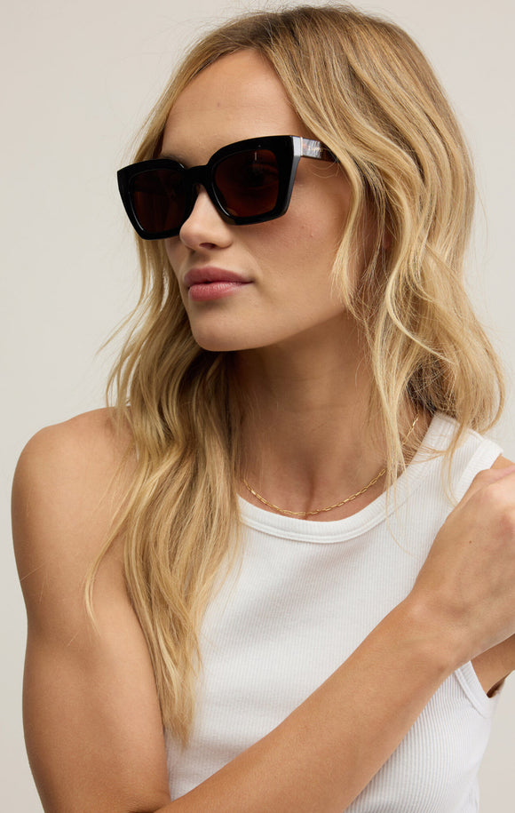 Hideaway Brown Polarized Sunglasses in Black Tortoise - Romantiques