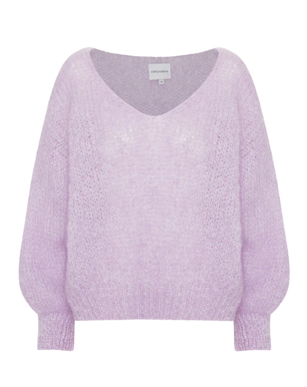Milana Long Sleeve Alpaca Pullover in Light Purple - Romantiques
