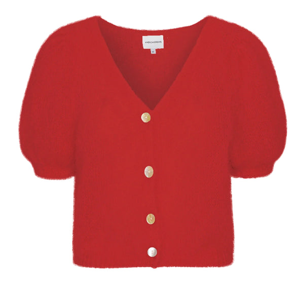 Harper Cardigan in Lipstick Red - Romantiques