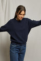 Ziggy Inside Out Cotton Fleece Sweatshirt in Navy - Romantiques