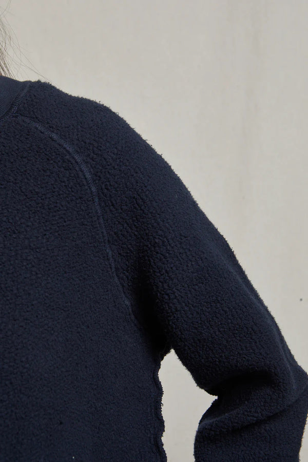 Ziggy Inside Out Cotton Fleece Sweatshirt in Navy - Romantiques