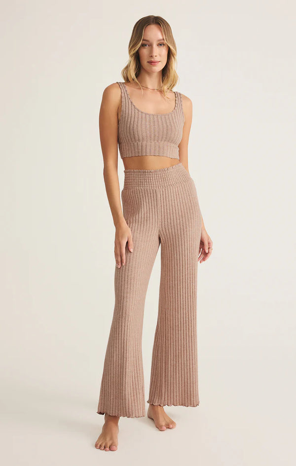 Dawn Smoked Rib Pant in Iced Coffee - Romantiques