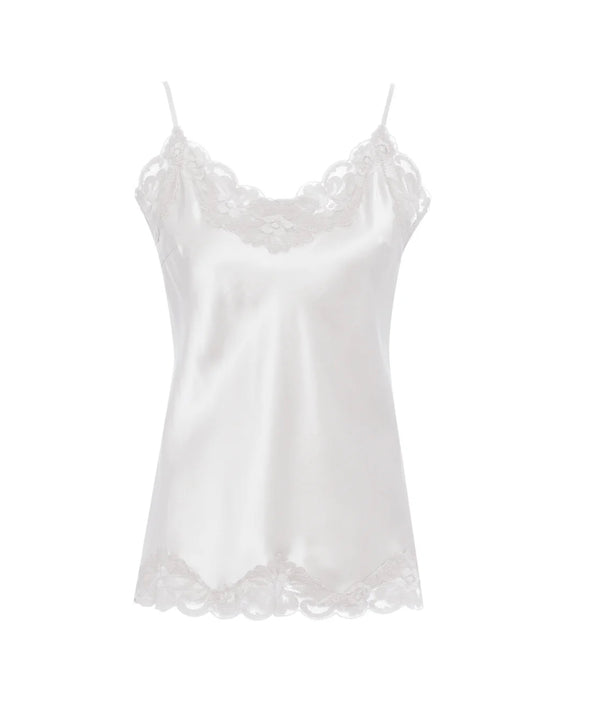 Gold Hawk: Silk Floral Lace Camisole In Antique White