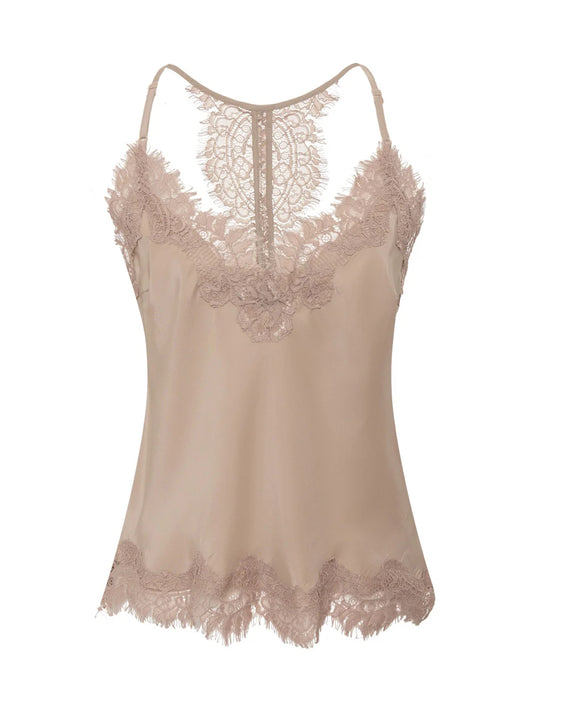Gold Hawk: Lucy Crop Cami In Nude Crystal