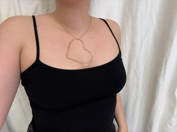 Big Hammered Heart Necklace - Romantiques