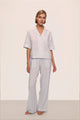 Nautico Relaxed Short Sleeve Pajama Set in Peppercorn Stripe - Romantiques