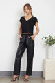 Suri Deep V-Cap Sleeve Tee - Romantiques