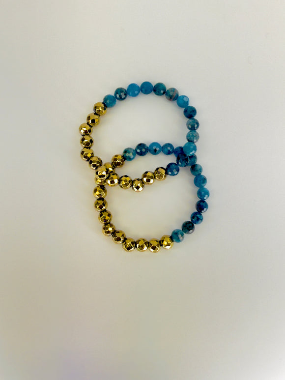 April Martin Blue Apatite & Pyrite Bracelet - Romantiques