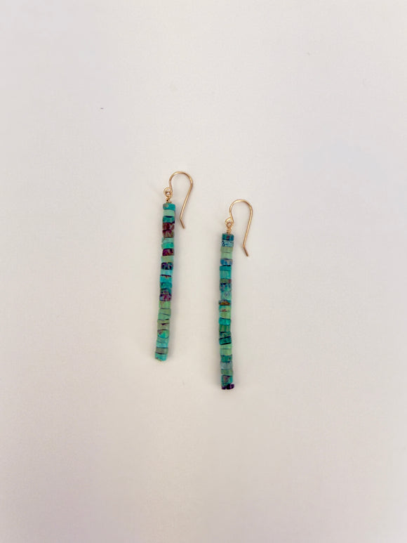 April Martin Beaded Turquoise Earrings - Romantiques